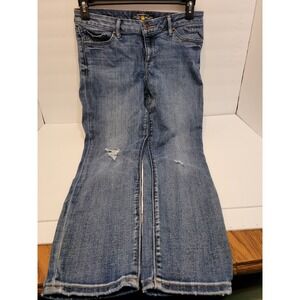 Lucky Brand Lolita Crop Jeans Womens 8/29 Blue Excellent Distressed 7W13982‎